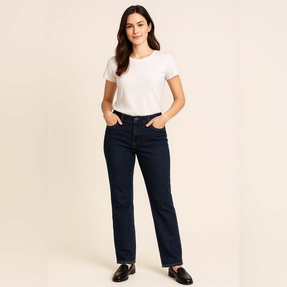 Gloria Vanderbilt Dark Blue Straight‎ Leg Jeans Size 16